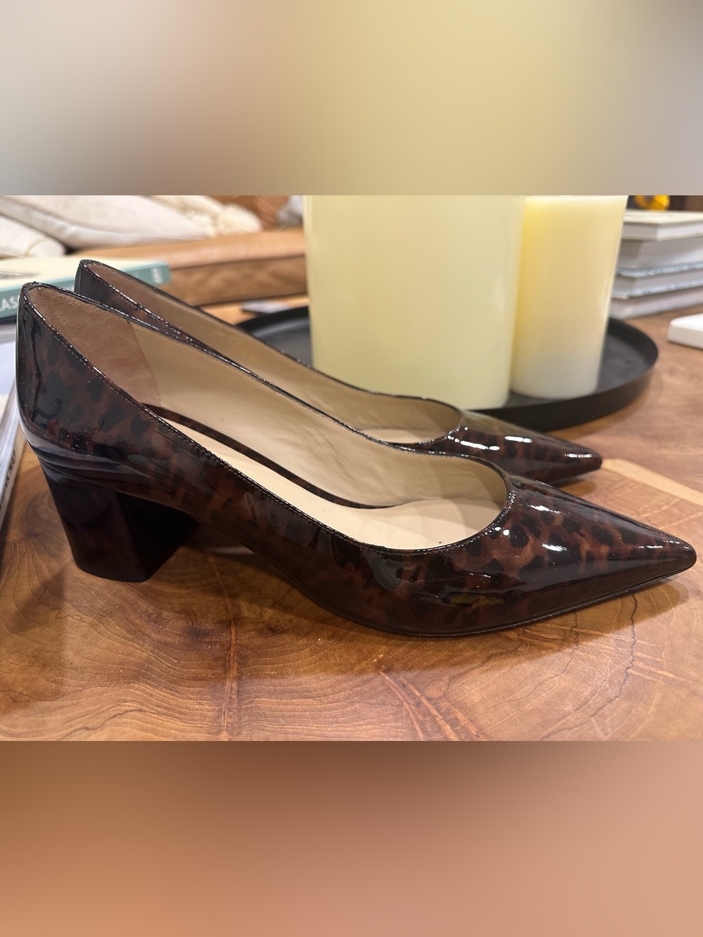 STUART POWER BLOCK-HEEL PUMP 75 Tortoiseshell